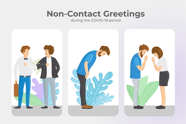 Non-contact greetings during coronavirus