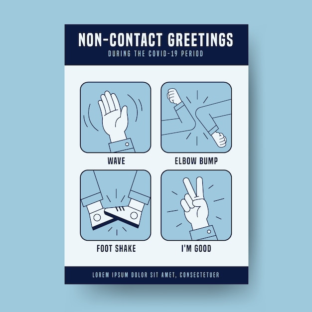 free-vector-non-contact-greetings-poster