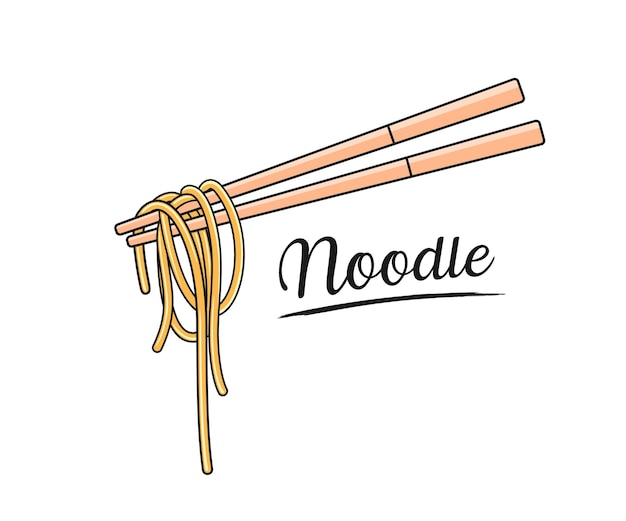 Premium Vector Noodle And Chopstick