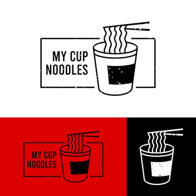 Premium Vector Noodles Logo Set In Lineart Style