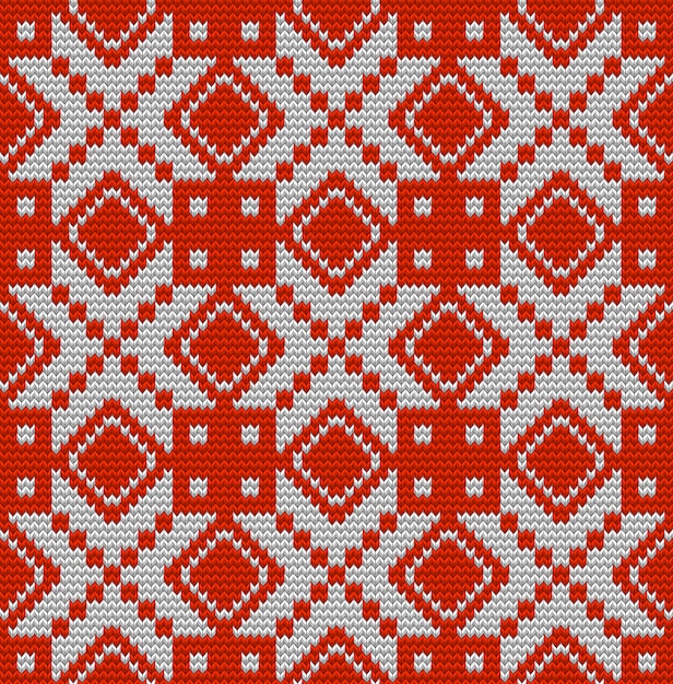 Nordic knitted perfect seamless pattern. Premium Vector