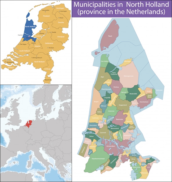 North Holland Is A Province Of The Netherlands Premium Vector