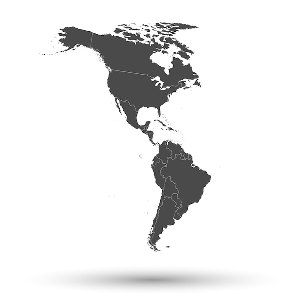 North and south america map background vector | Premium Vector