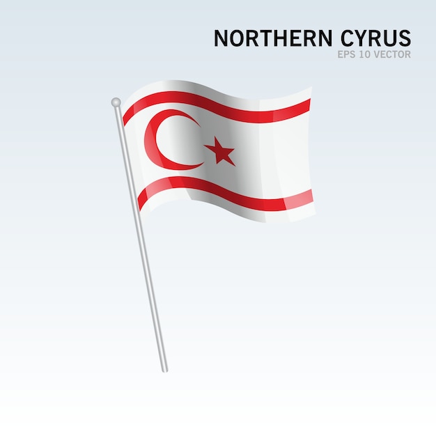 Download Northern cyprus waving flag isolated on gray background | Premium Vector
