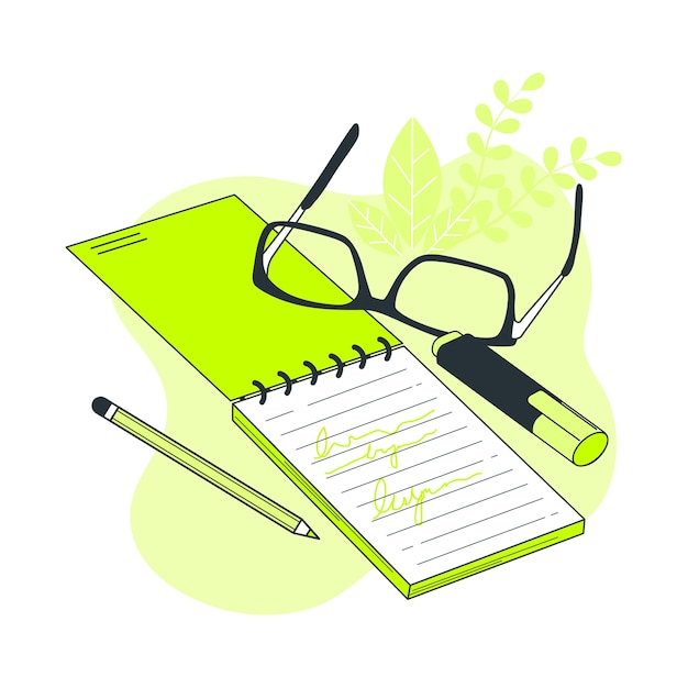 Notebook concept illustration Free Vector