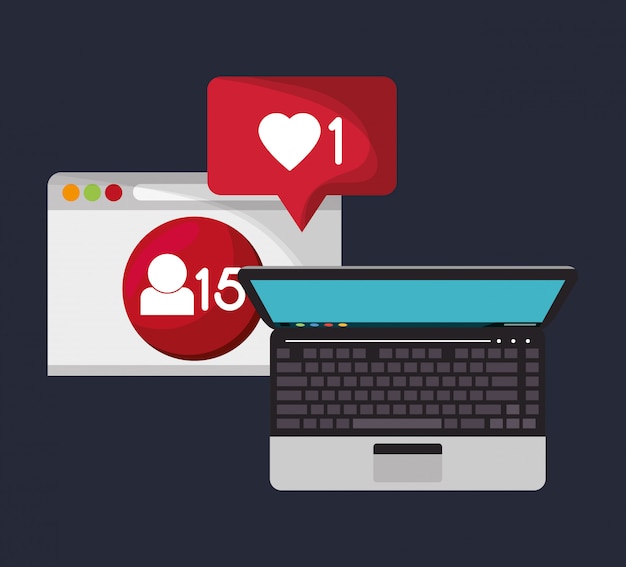 Notification icon in communication related image Premium Vector