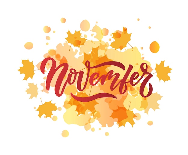 Premium Vector | November lettering typography modern november ...