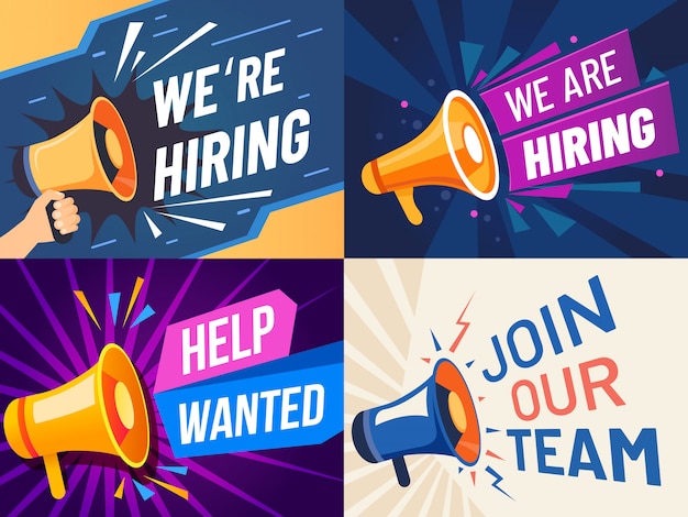 Premium Vector | Now Hiring Banner. We Are Hiring, Join Our Team And ...