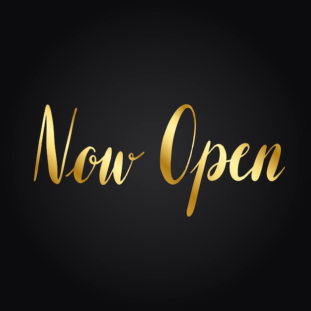 Now open typography style vector Free Vector