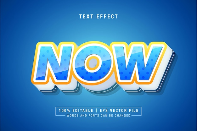 Premium Vector | Now text style effect