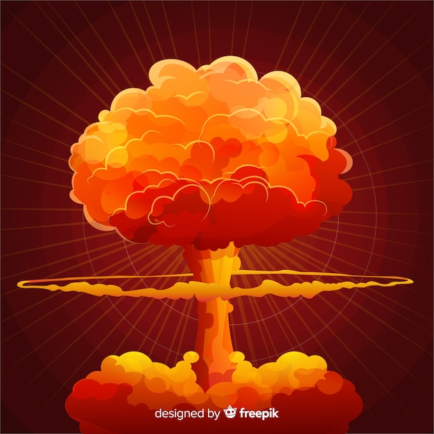 Free Vector | Nuclear explosion effect flat design