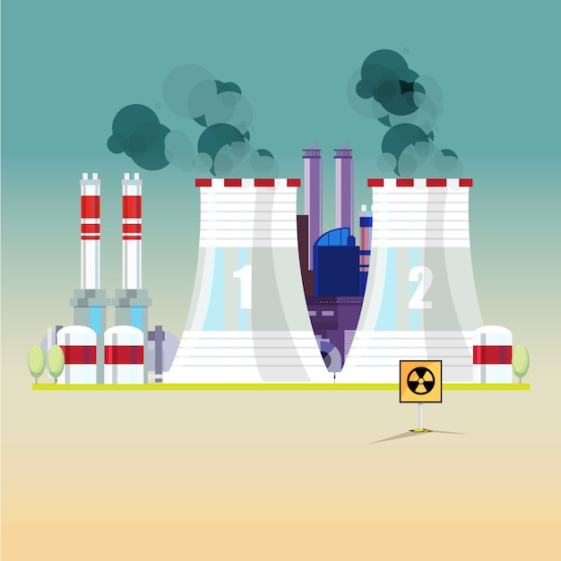 Premium Vector Nuclear Power Plant