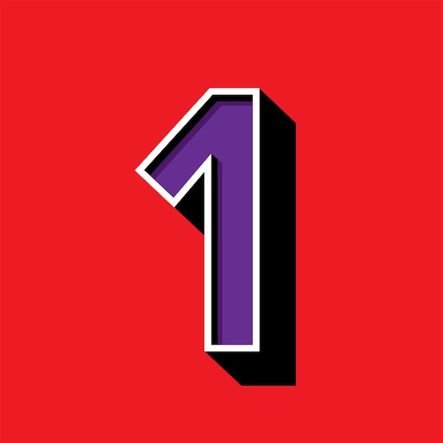 Number 1 logo on red background Vector | Premium Download