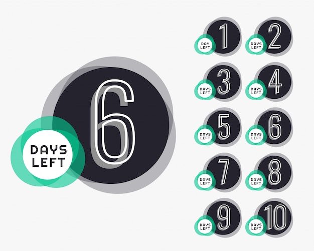 Number of days left countdown timer Free Vector