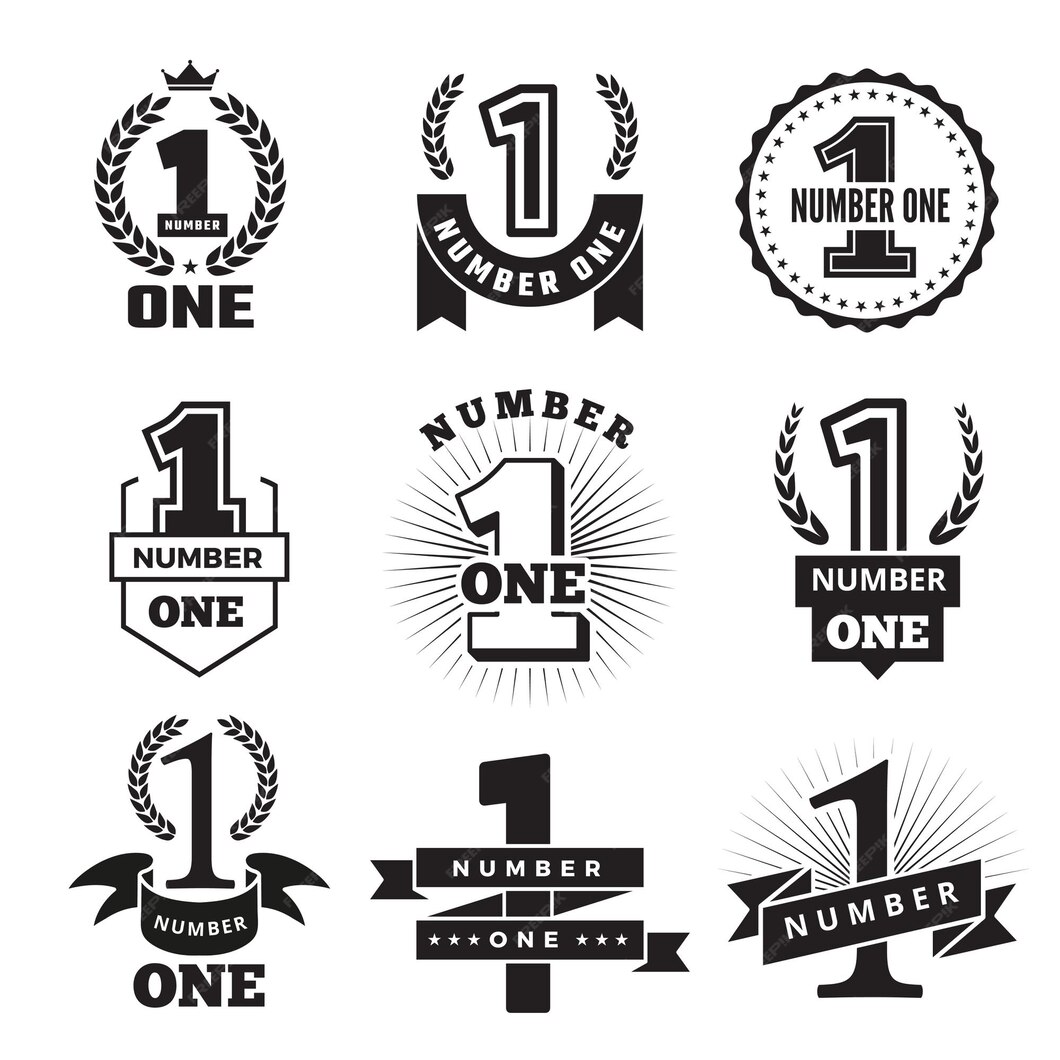 Premium Vector | Number one. badges award or business achievements ...