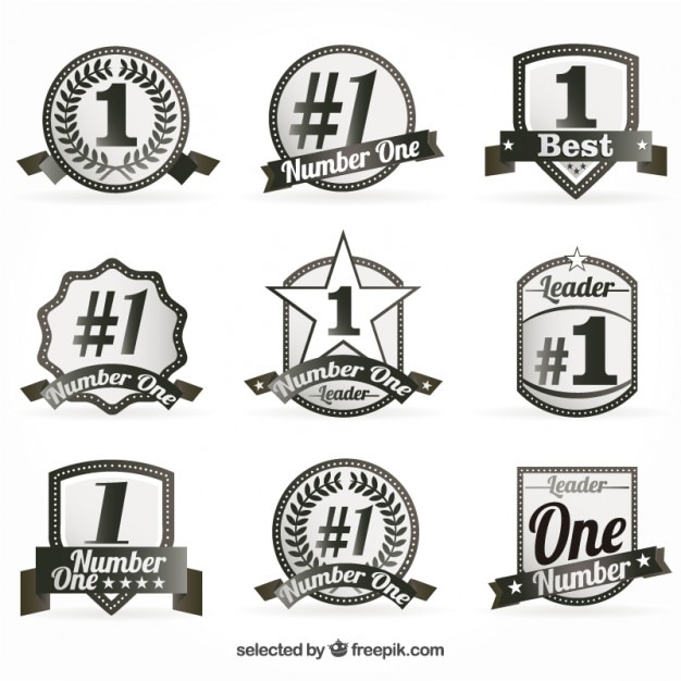 Free Vector | Number one badges