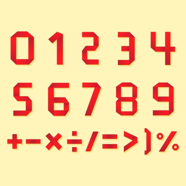 数字と記号のデザイン 無料のベクター