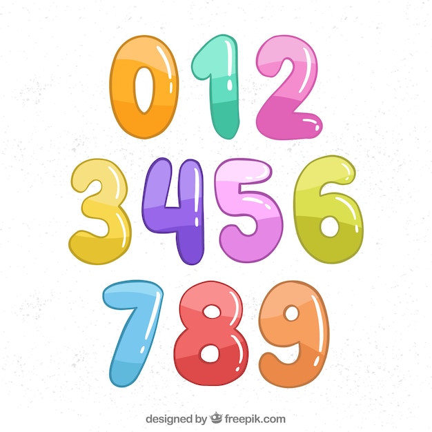 Numbers Collection In Cartoon Style Vector Free Download 5753