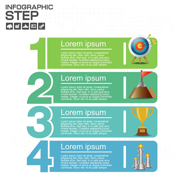 Numbers four points slide template Premium Vector
