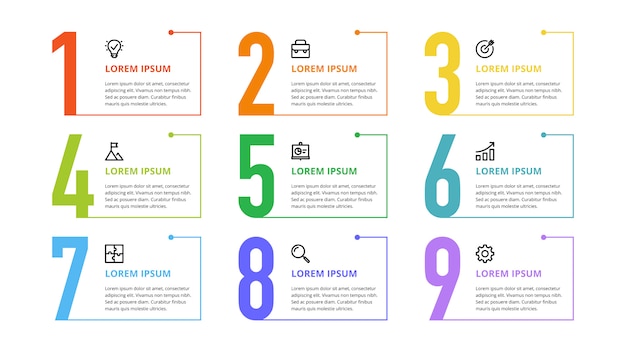 Numbers infographic for business options, steps, processes Premium Vector