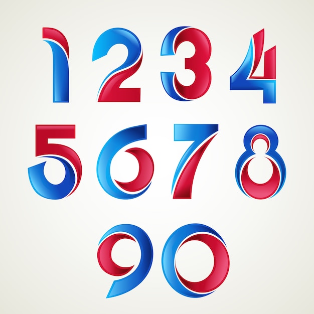Numbers logo icons set. Vector | Premium Download