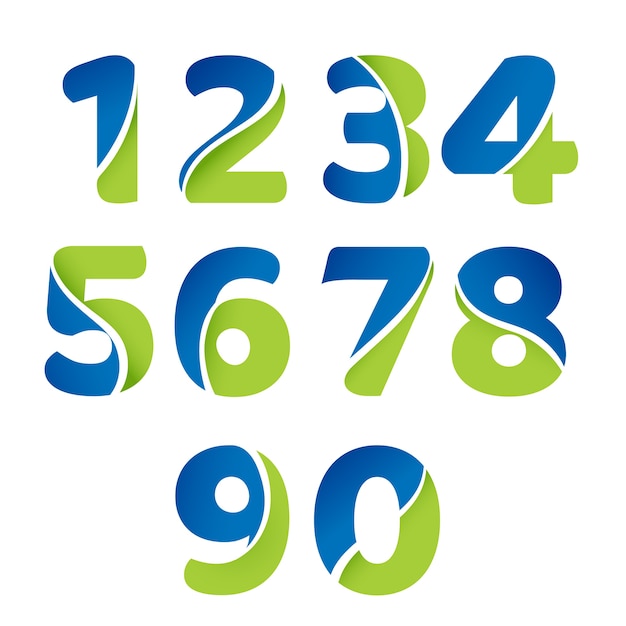Premium Vector | Numbers logo icons set.