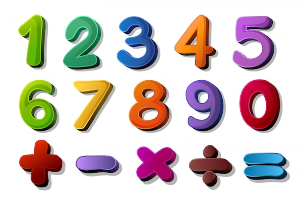 Numbers and maths symbols | Free Vector