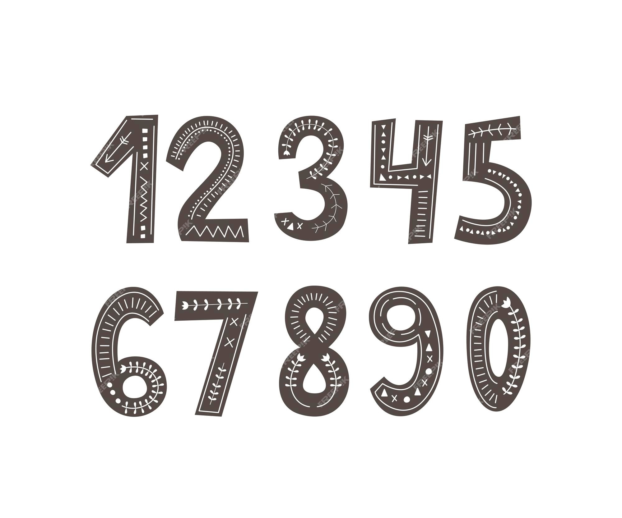 premium-vector-numbers-in-scandinavian-style-hand-drawing-vector