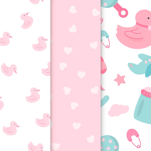 Nursery pattern set Free Vector