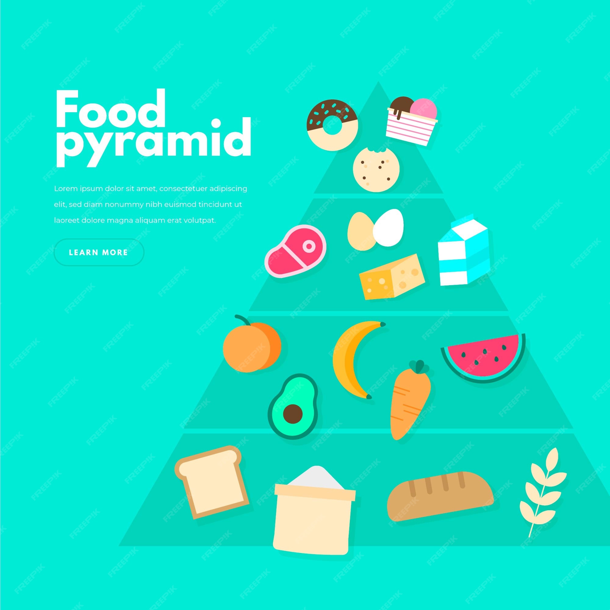 Free Vector | Nutrition pyramid with essentials
