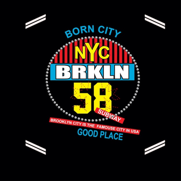 Download Free Nyc Brooklyn Typography T Shirt Design Vector Premium Vector Use our free logo maker to create a logo and build your brand. Put your logo on business cards, promotional products, or your website for brand visibility.
