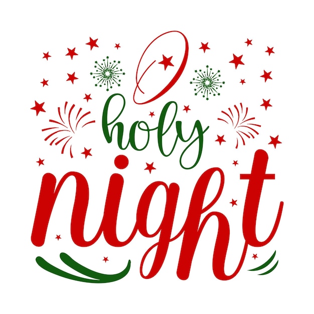 Premium Vector | O holy night hand lettering premium vector design