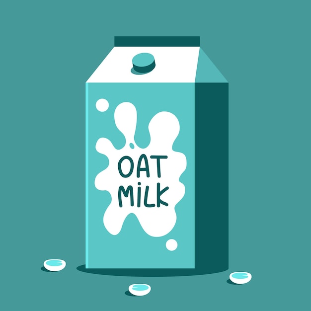 Premium Vector Oat milk in packet vector cartoon illustration