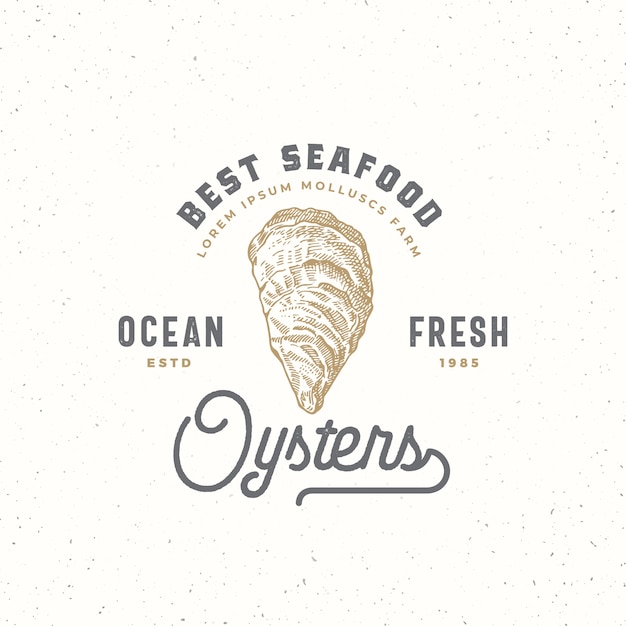 Premium Vector | Ocean fresh oysters abstract sign, symbol or logo ...
