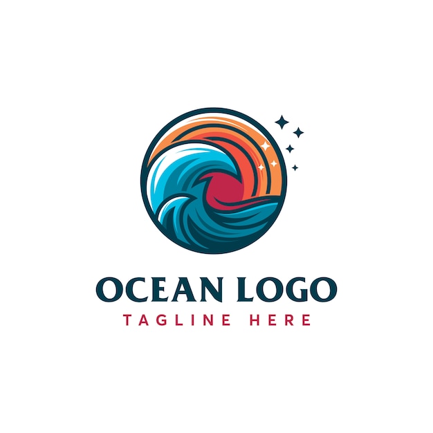 Ocean logo template Vector | Premium Download