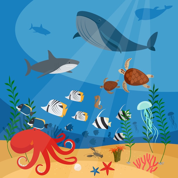 Premium Vector | Ocean underwater vector background