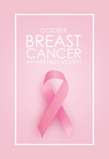 October Breast Cancer Awareness Month Concept Background Pink Ribbon