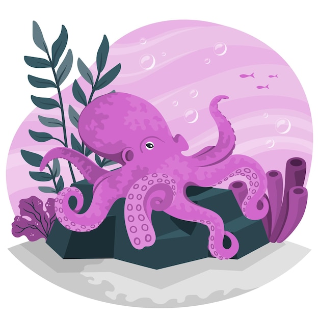 Octopus concept illustration Free Vector