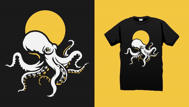 Premium Vector | Octopus tshirt design