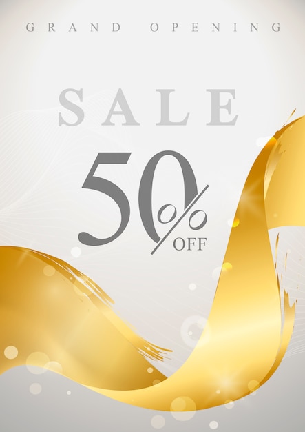 Off sale poster with wave abstract vector Free Vector