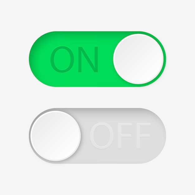 Download Premium Vector | On and off toggle switch buttons.