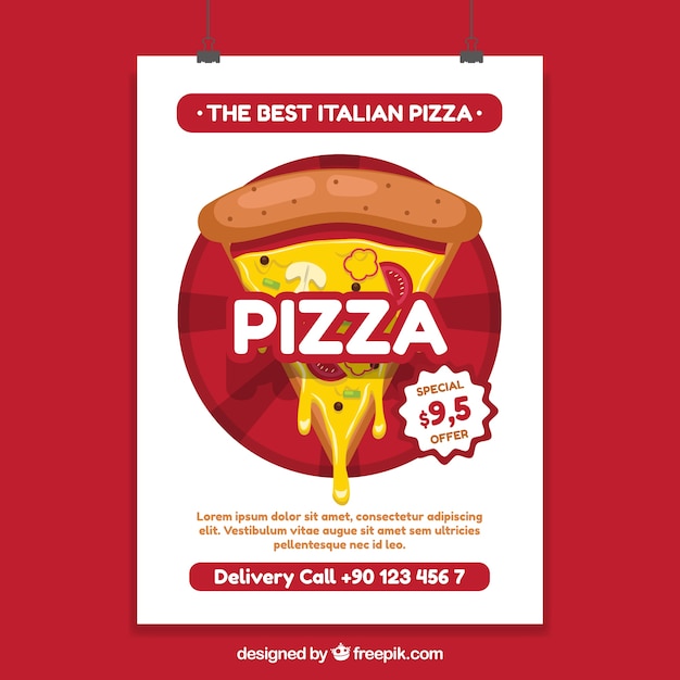 Offer poster with pizza Vector | Free Download