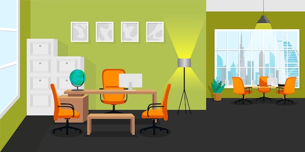 Free Vector | Office background for video conferencing