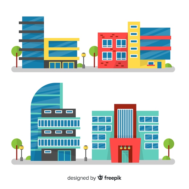 Free Vector | Office building set