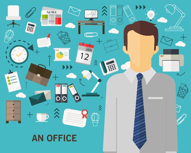 An office concept background | Premium Vector