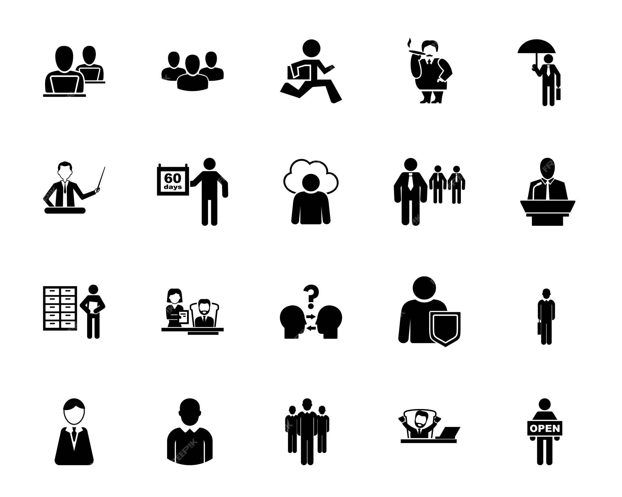 Premium Vector | Office employee icon set