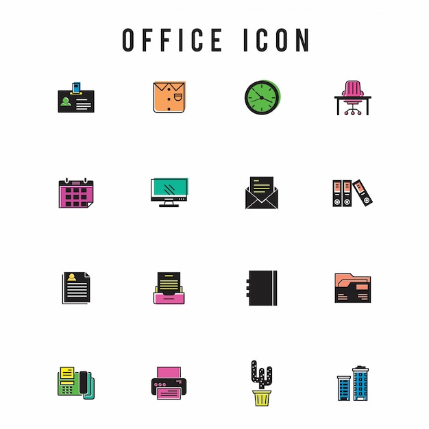 Free Vector | Office icon set