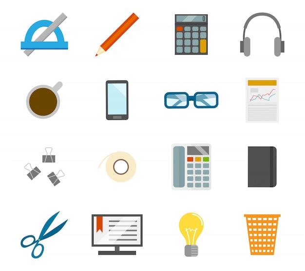 Download Free Vector | Office icons collection