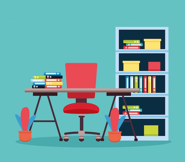 Free Vector | Office interior workplace