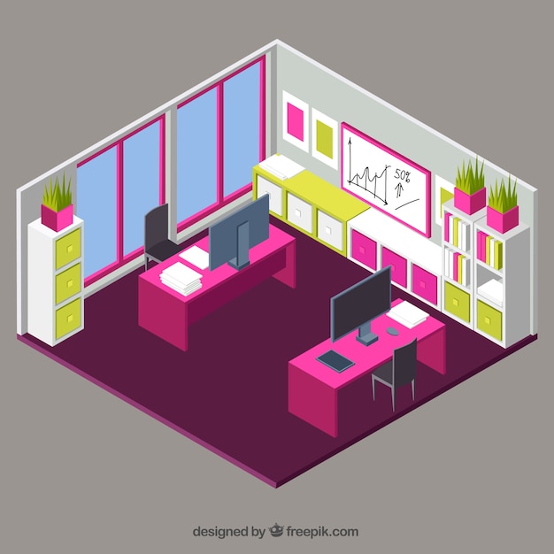 Office interior Free Vector